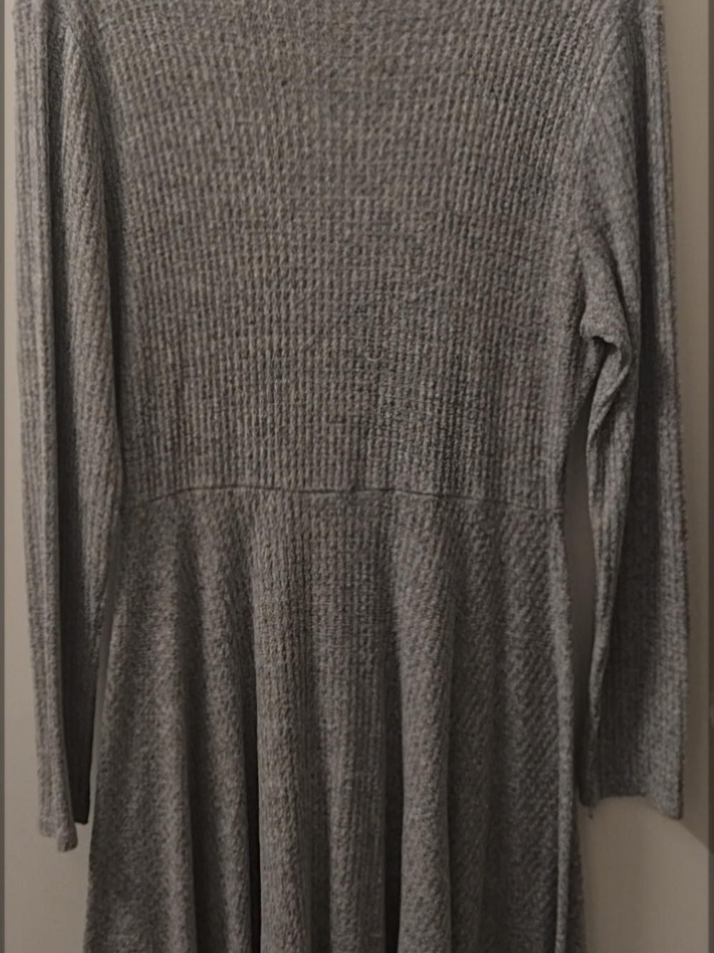 Charlotte Russe Grey Knit Long Sleeve Swing Dress Size Large